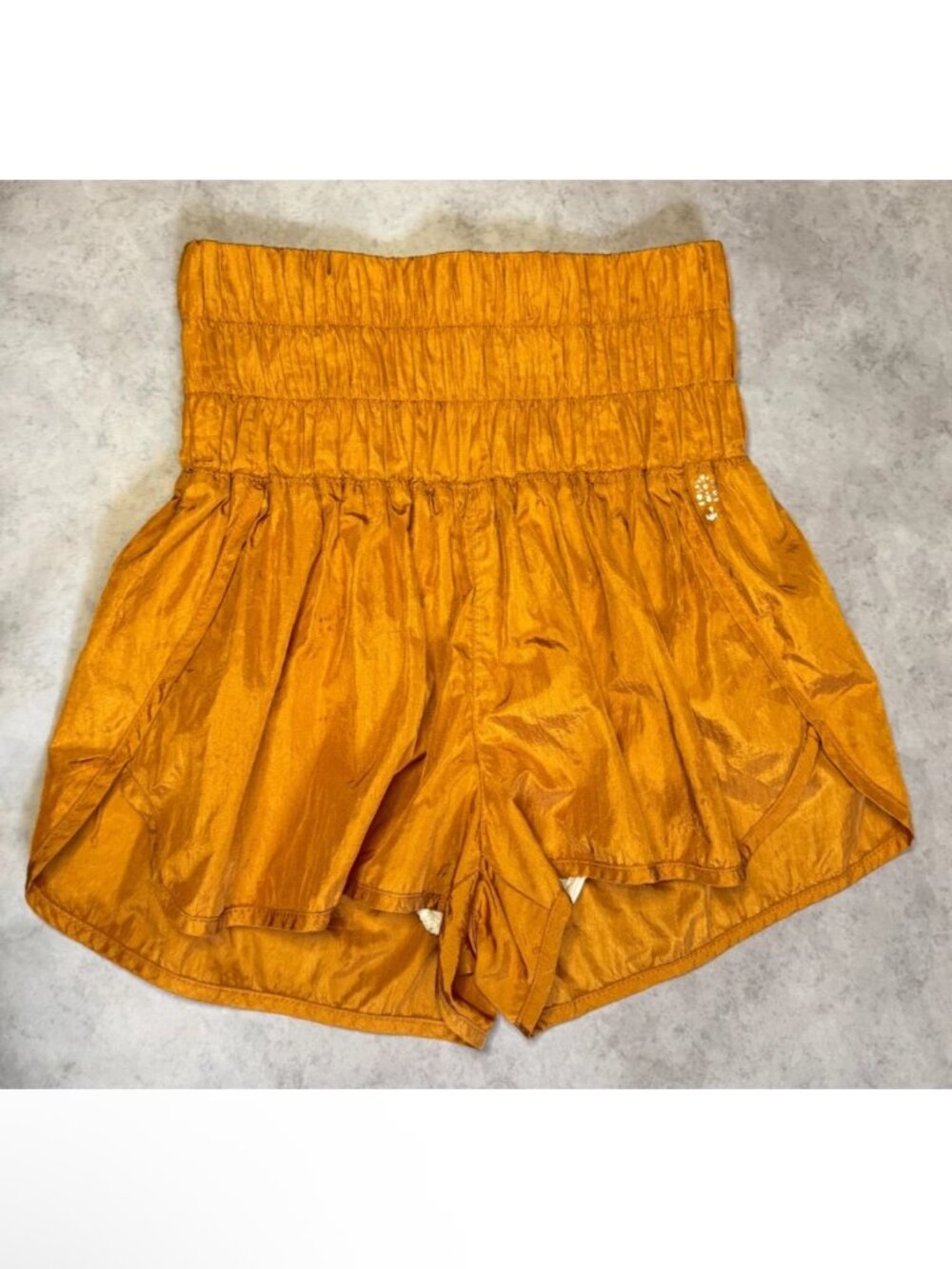 Free People Movement The Way Home Shorts Womens Small Copper/Gold Athletic